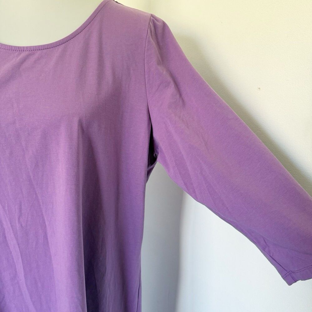 Attitudes by Renee Dress Sz 1X Regular Jersey Knit Purple Cotton Stretch Lilac - Picture 6 of 16
